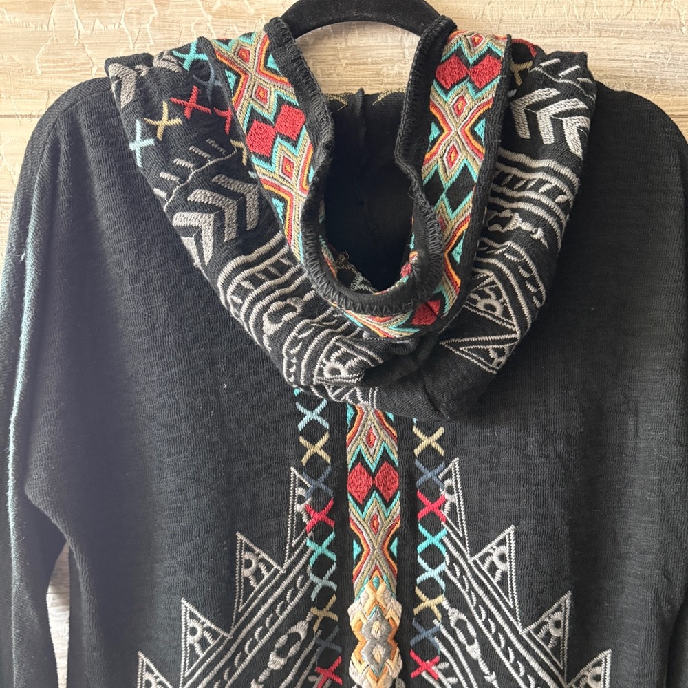 BiyA Johnny Was - Oversized Hooded Bohemian Embroidered Duster - Picture 5 of 7